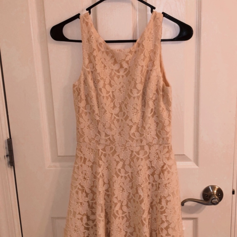 Blush and pink floral formal dress